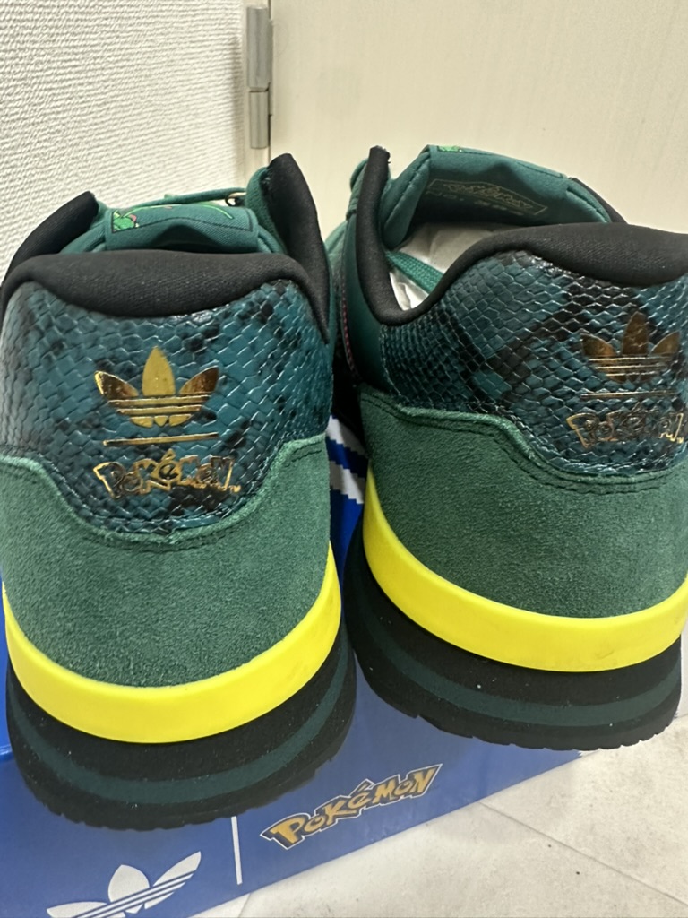 Heel view of Rayquaza adidas sneakers